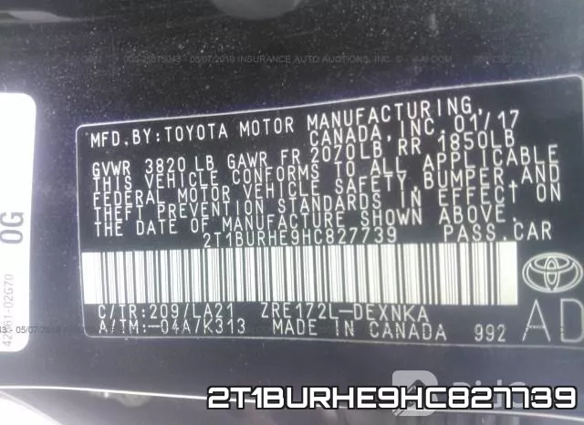2T1BURHE9HC827739