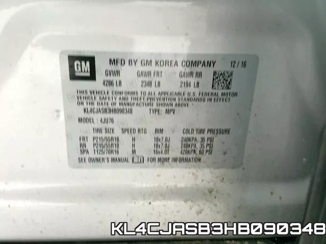 KL4CJASB3HB090348