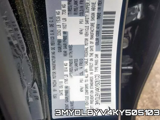 3MYDLBYV4KY505103