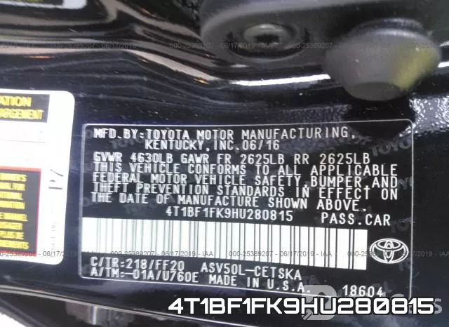 4T1BF1FK9HU280815
