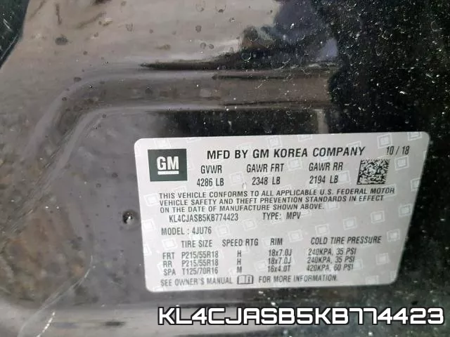 KL4CJASB5KB774423