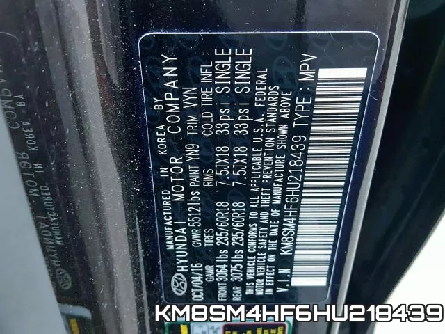 KM8SM4HF6HU218439