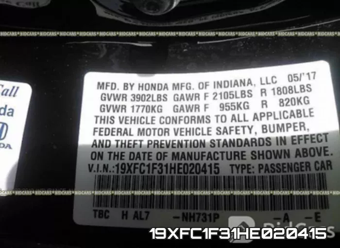 19XFC1F31HE020415