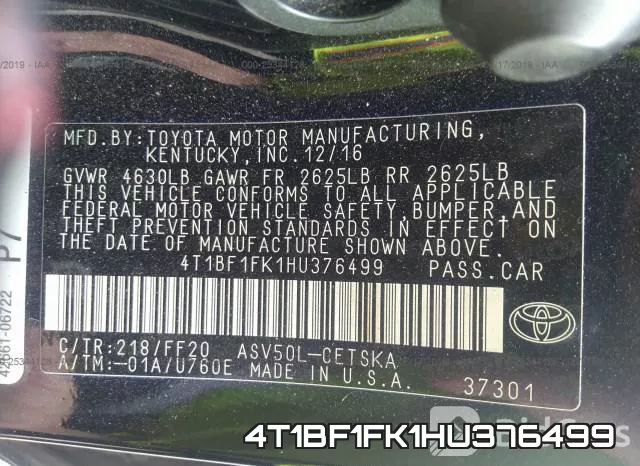 4T1BF1FK1HU376499