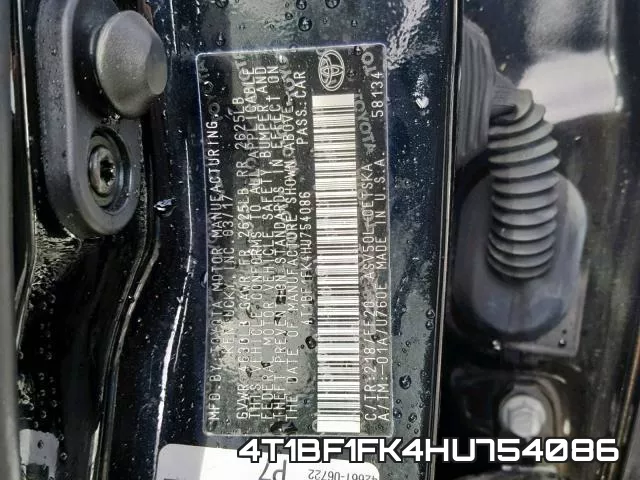 4T1BF1FK4HU754086
