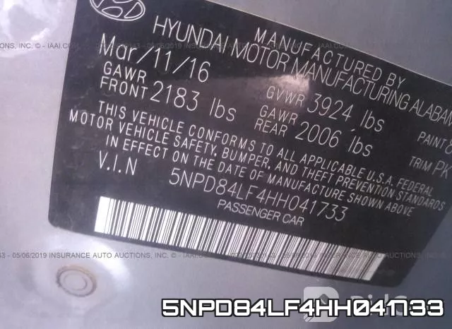 5NPD84LF4HH041733