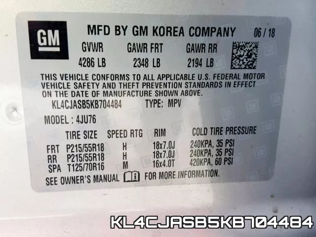 KL4CJASB5KB704484