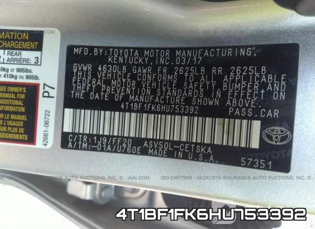 4T1BF1FK6HU753392