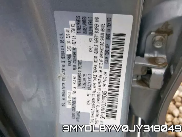 3MYDLBYV0JY318049