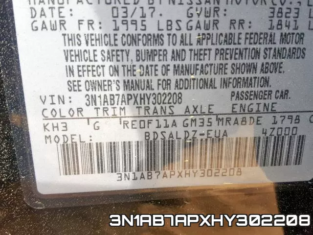 3N1AB7APXHY302208