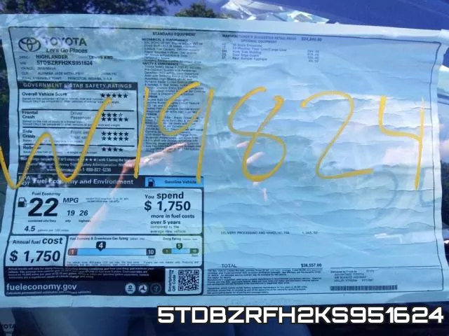 5TDBZRFH2KS951624
