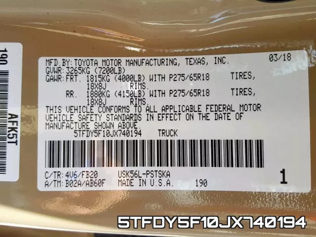 5TFDY5F10JX740194