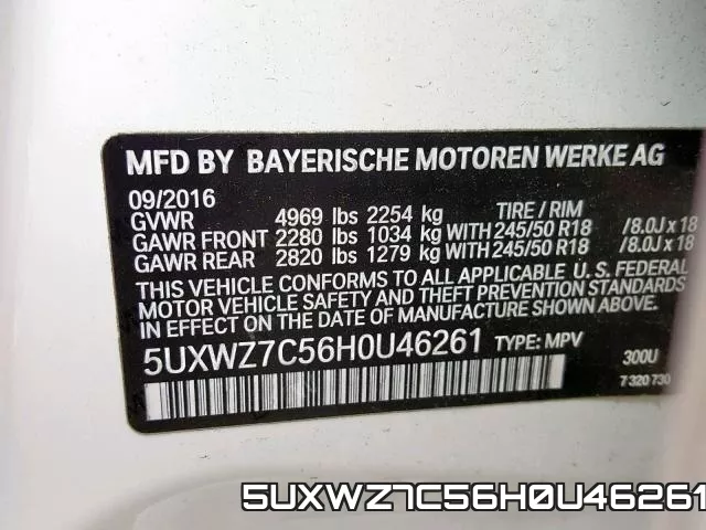 5UXWZ7C56H0U46261