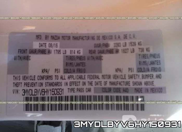 3MYDLBYV6HY150931