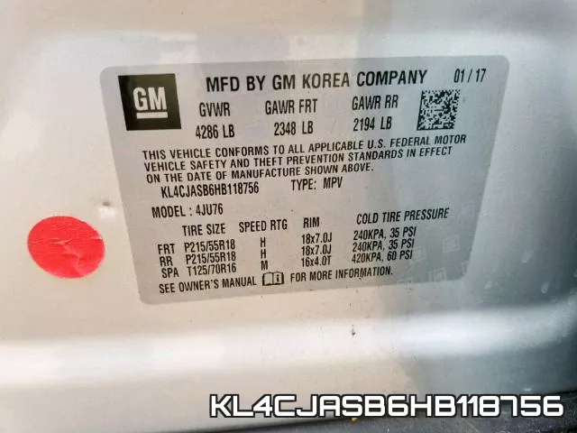 KL4CJASB6HB118756