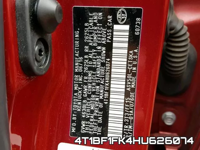 4T1BF1FK4HU626074