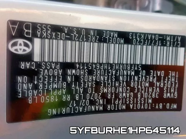5YFBURHE1HP645114