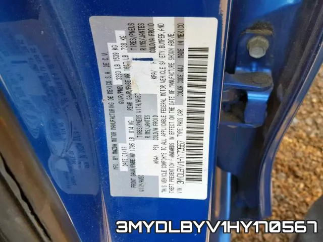 3MYDLBYV1HY170567