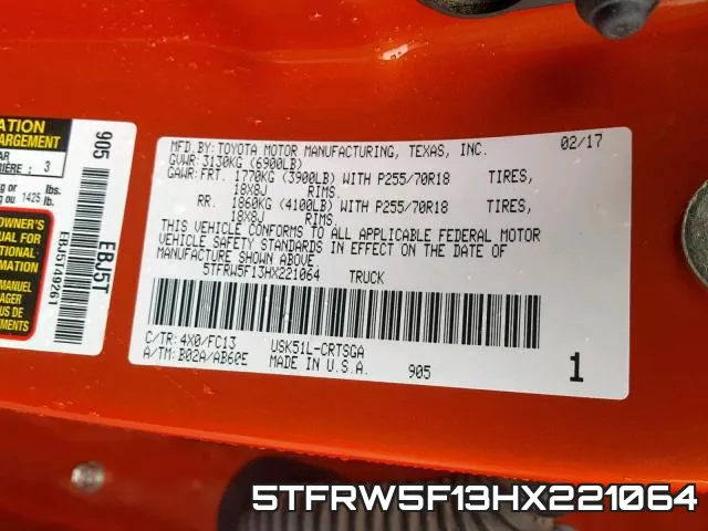 5TFRW5F13HX221064