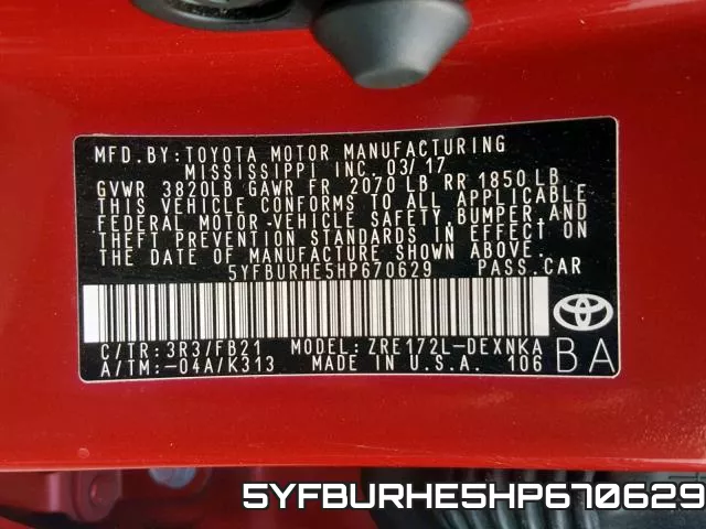5YFBURHE5HP670629