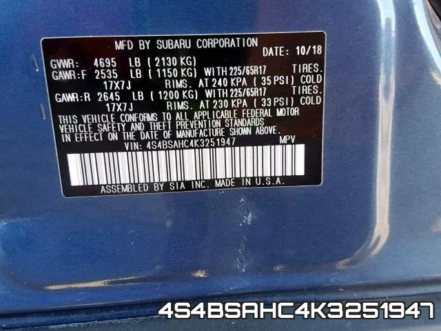4S4BSAHC4K3251947