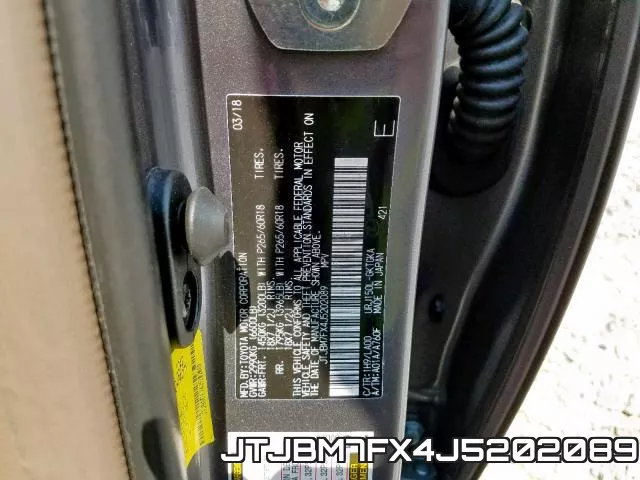 JTJBM7FX4J5202089