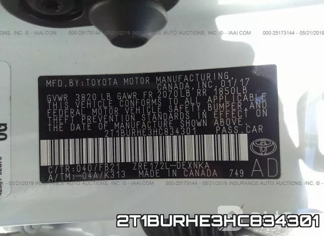 2T1BURHE3HC834301