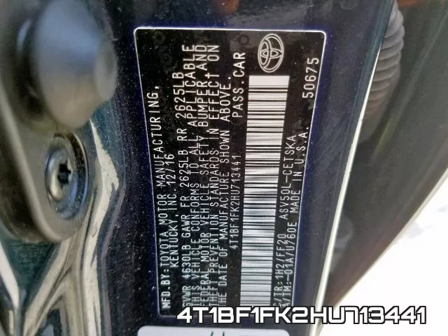 4T1BF1FK2HU713441