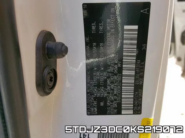 5TDJZ3DC0KS219072