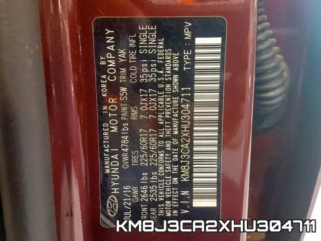 KM8J3CA2XHU304711