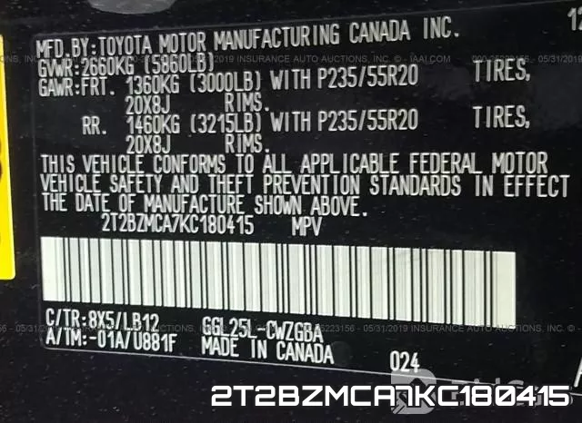 2T2BZMCA7KC180415