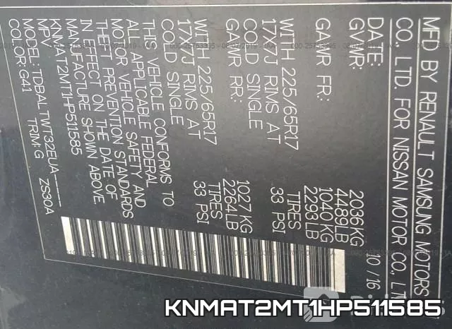 KNMAT2MT1HP511585