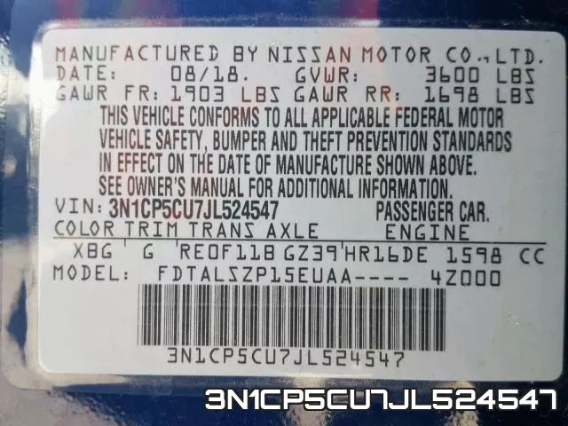 3N1CP5CU7JL524547