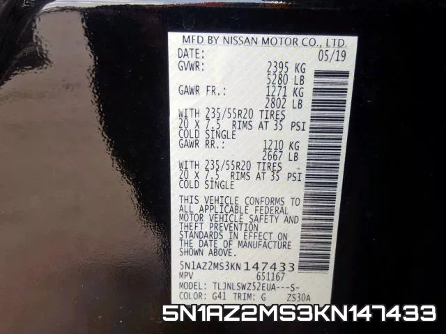 5N1AZ2MS3KN147433