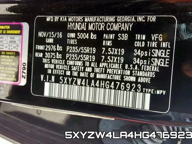 5XYZW4LA4HG476923