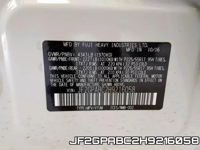 JF2GPABC2H9216058