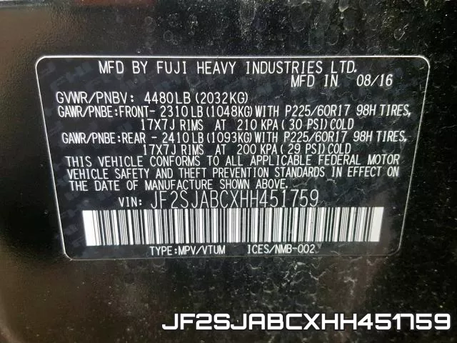 JF2SJABCXHH451759
