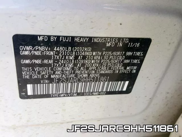 JF2SJARC9HH511861