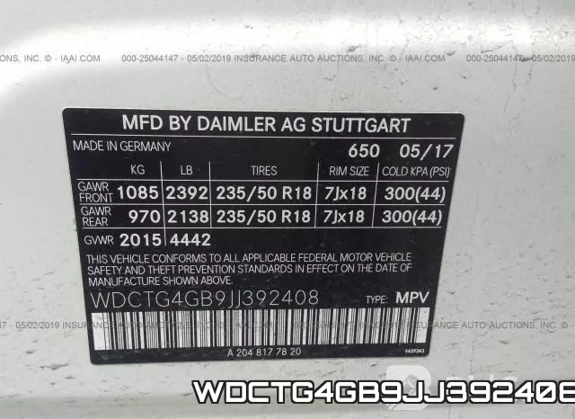 WDCTG4GB9JJ392408