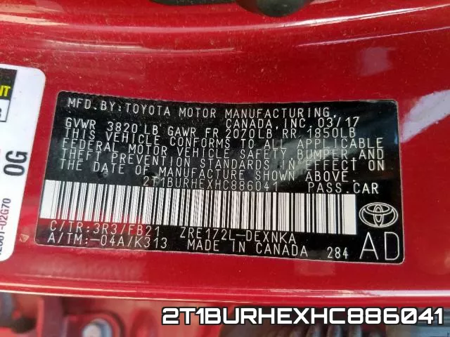 2T1BURHEXHC886041