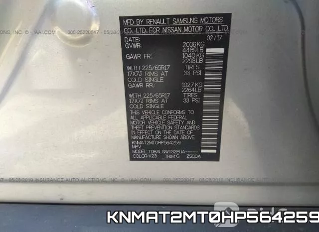 KNMAT2MT0HP564259