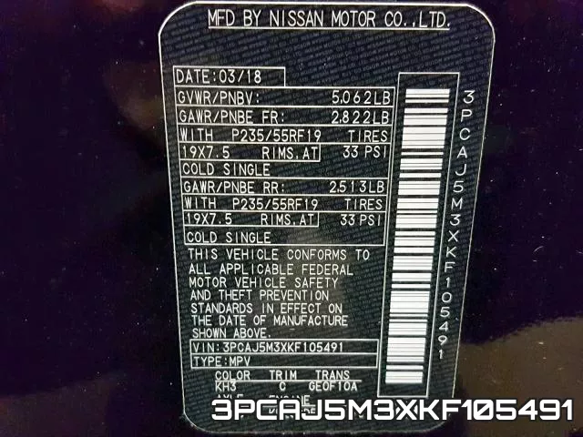 3PCAJ5M3XKF105491