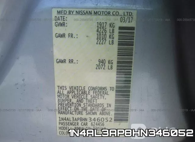 1N4AL3AP8HN346052
