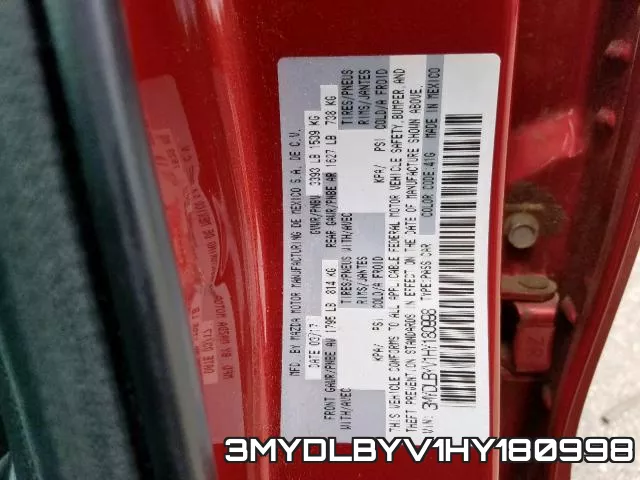 3MYDLBYV1HY180998