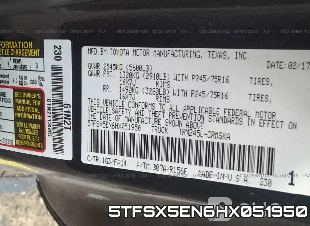 5TFSX5EN6HX051950