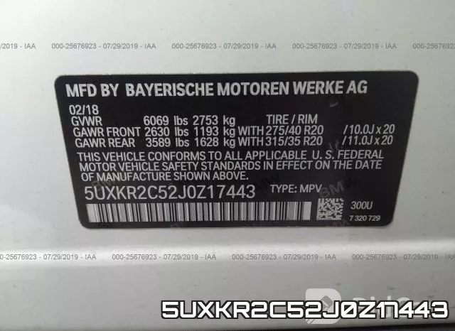 5UXKR2C52J0Z17443