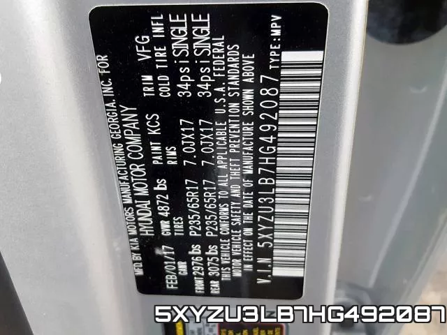 5XYZU3LB7HG492087
