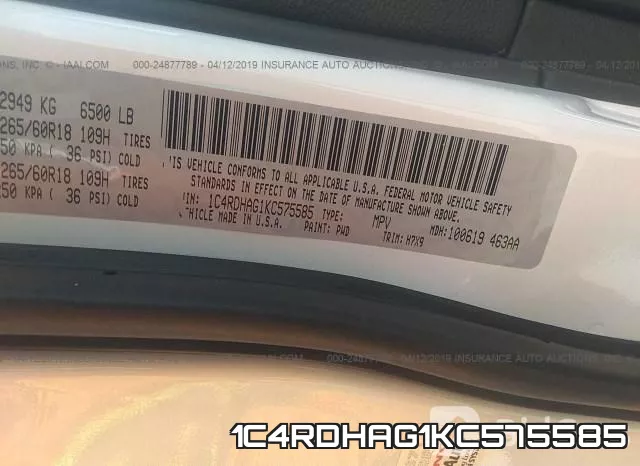 1C4RDHAG1KC575585