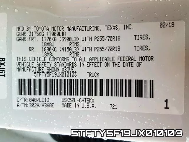 5TFTY5F19JX010103