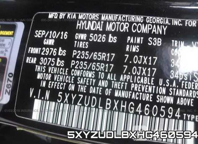 5XYZUDLBXHG460594
